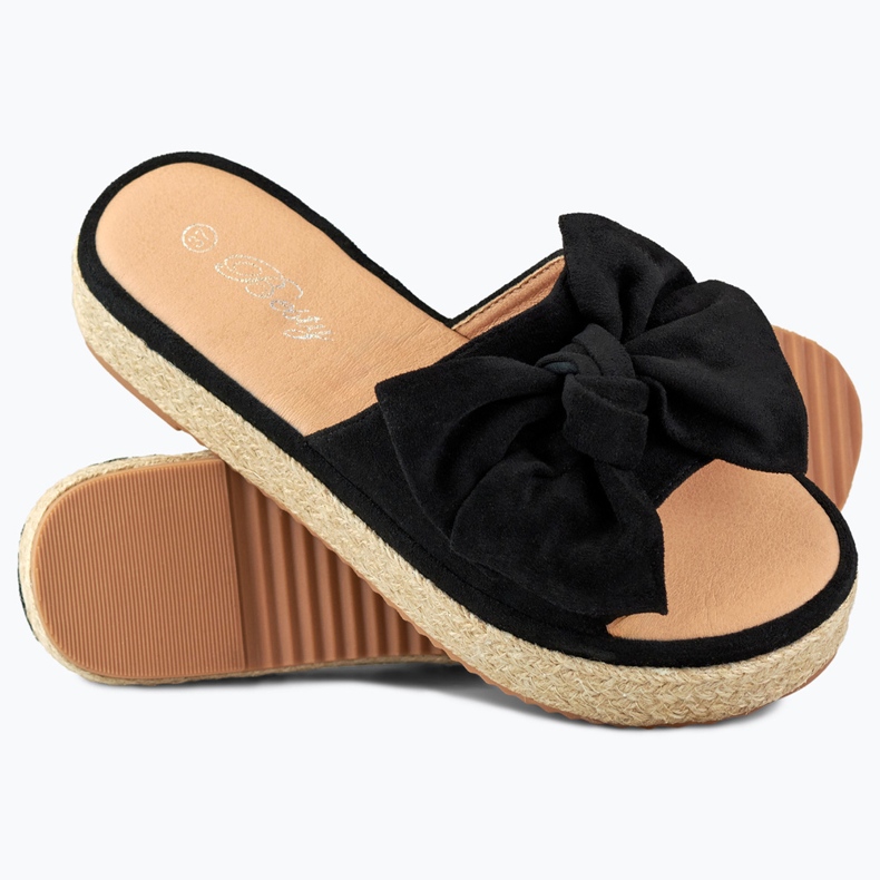 Espadrilles noires à nœud 1