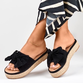 Espadrilles noires à nœud le noir 6