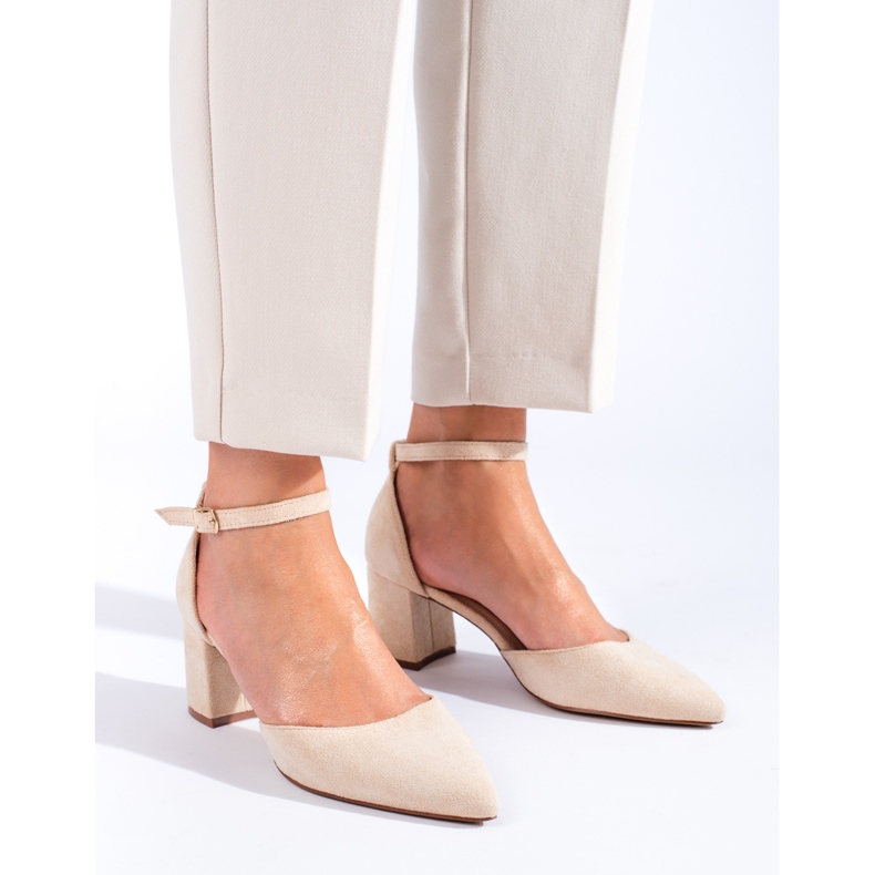 Escarpins Shelovet en daim beige femme 1 Escarpins Shelovet en daim beige femme 1