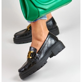La.Fi Mocassins noirs sur la plate-forme le noir 1