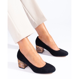 SHELOVET Escarpins à talon en daim noir Sheovet le noir 3