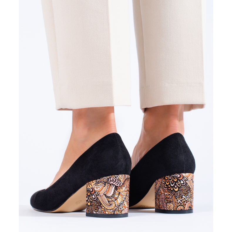 SHELOVET Escarpins à talon en daim noir Sheovet 2