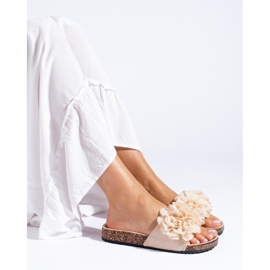 Sandales en liège beige à fleurs Shelovet 1