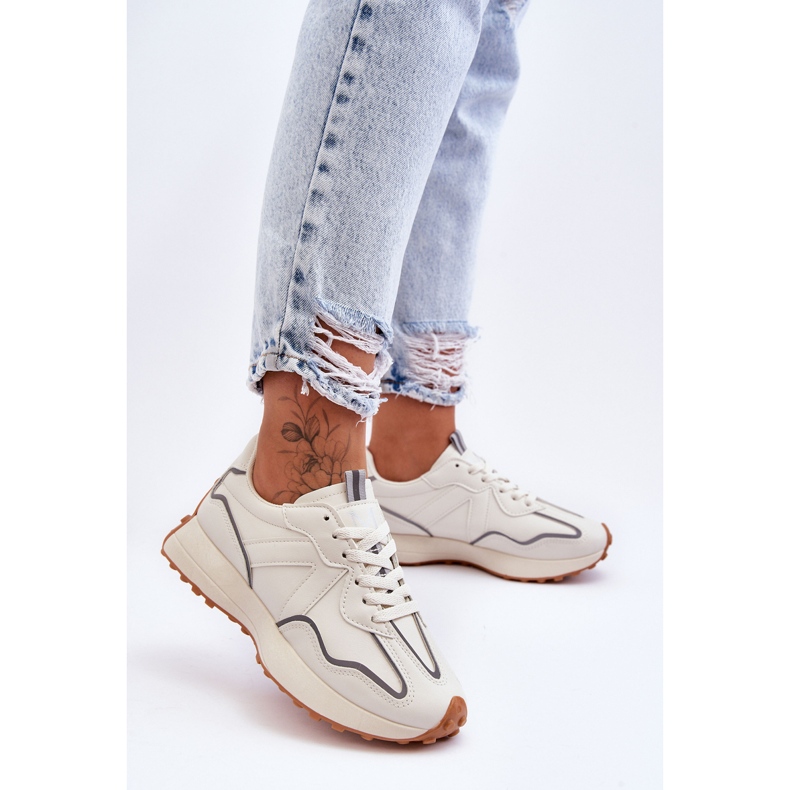 FJ1 Chaussures Sport Femme Beige Faro blanc 1