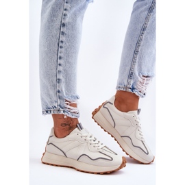 FJ1 Chaussures Sport Femme Beige Faro blanc 2