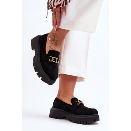 FB2 Mocassins à plateforme en daim pour femmes Noir Larey le noir 4