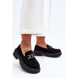 FB2 Mocassins à plateforme en daim pour femmes Noir Larey le noir 2
