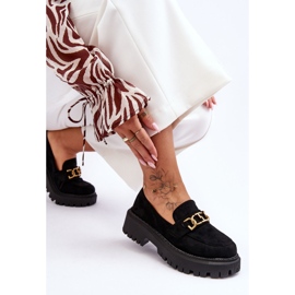 FB2 Mocassins à plateforme en daim pour femmes Noir Larey le noir 5