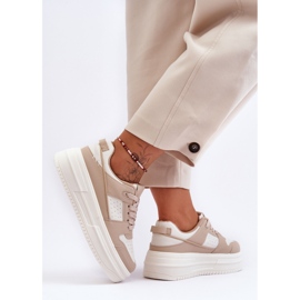 FJ1 Chaussures De Sport Pour Femme Sur Plateforme Massive Beige Belisso 2