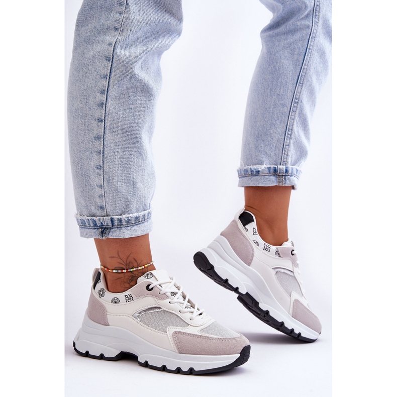 PM1 Chaussures de sport à lacets sur plateforme d'évasion blanche 2 PM1 Chaussures de sport à lacets sur plateforme d'évasion blanche 2