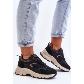 PM1 Chaussures de sport noires à plateforme et à lacets Escape le noir 1