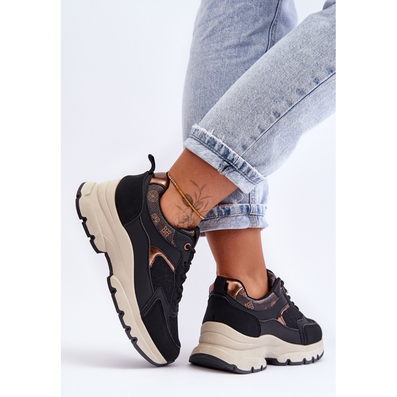 PM1 Chaussures de sport noires à plateforme et à lacets Escape le noir 2