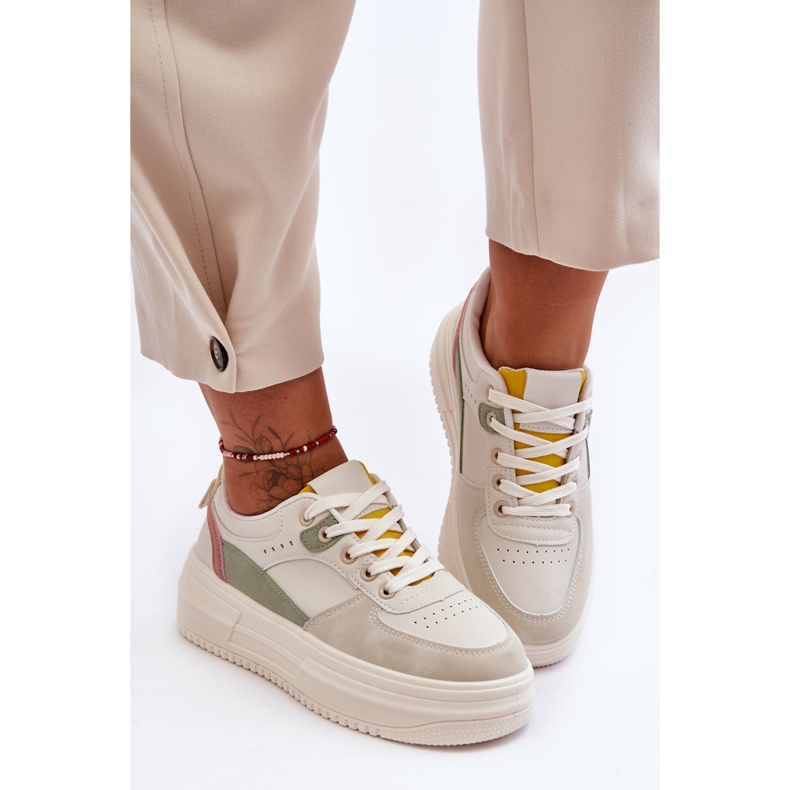 FJ1 Chaussures De Sport Pour Femme Sur Une Plateforme Massive Multicolore Gemma blanc 1