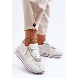 FJ1 Chaussures De Sport Pour Femmes Avec Fermeture Éclair Décorative Blanc Cairo 1
