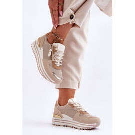 FJ1 Chaussures De Sport Pour Femme Avec Fermeture Éclair Décorative Beige Cairo 2