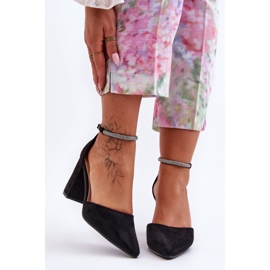 Escarpins en daim Black Diamond avec zircons cubiques le noir 5