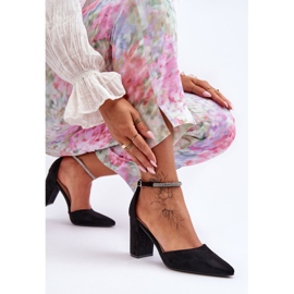 Escarpins en daim Black Diamond avec zircons cubiques le noir 3