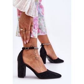 Escarpins en daim Black Diamond avec zircons cubiques le noir 7
