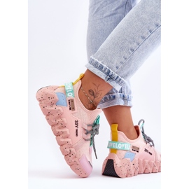 PS1 Baskets à enfiler à la mode évolution rose clair 4