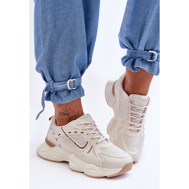 FG2 Chaussures De Sport Pour Femme Baskets Beige Feluci 1