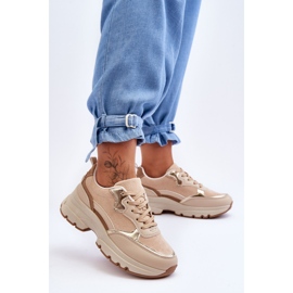 FG2 Icônes de chaussures de sport plate-forme beige à talon plat 1