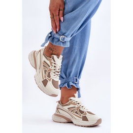 FG2 Chaussures de Sport à Lacets pour Femme Beige Emare 1