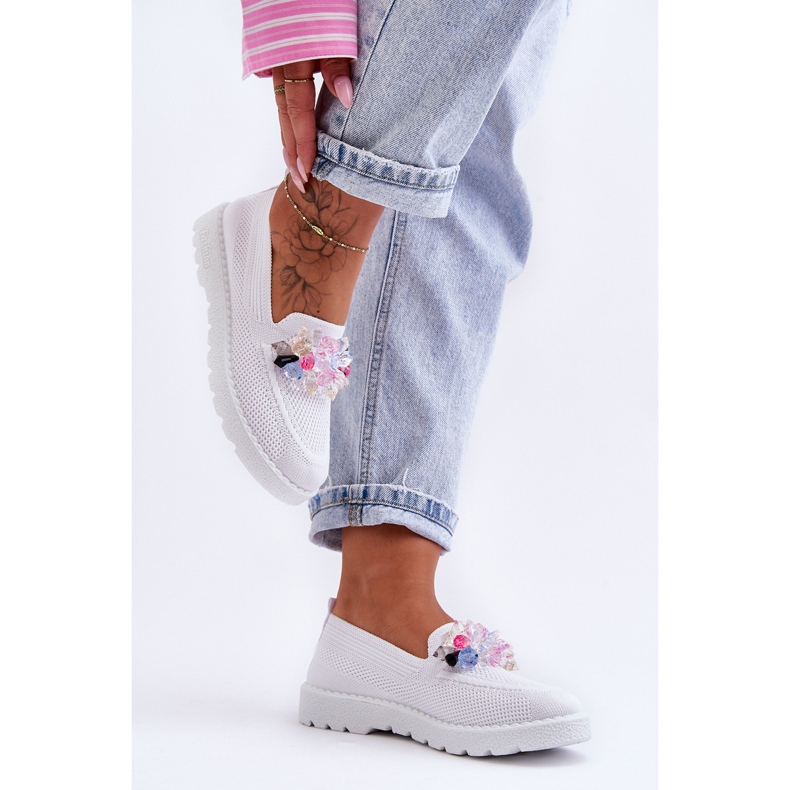 PM1 Baskets à enfiler pour femmes avec ornements Blanc Taylor 2