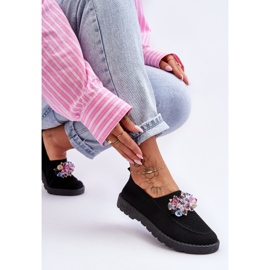 PM1 Baskets à enfiler pour femmes avec pierres Noir Simple le noir 5