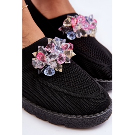 PM1 Baskets à enfiler pour femmes avec pierres Noir Simple le noir 4