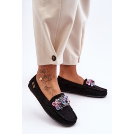 PM1 Mocassins en daim à la mode avec ornements Delima noir le noir 1