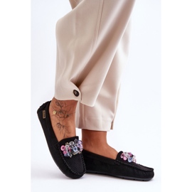 PM1 Mocassins en daim à la mode avec ornements Delima noir le noir 6