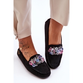 PM1 Mocassins en daim à la mode avec ornements Delima noir le noir 2