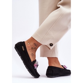 PM1 Mocassins en daim à la mode avec ornements Delima noir le noir 4