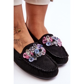 PM1 Mocassins en daim à la mode avec ornements Delima noir le noir 3
