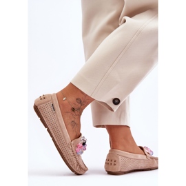 PM1 Mocassins tendance en daim avec ornements Delima beiges 2