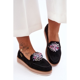 PM1 Mocassins Plateforme Femme Avec Pierres Noir Elonore le noir 1