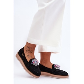 PM1 Mocassins Plateforme Femme Avec Pierres Noir Elonore le noir 4