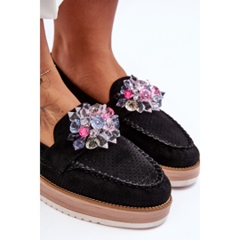 PM1 Mocassins Plateforme Femme Avec Pierres Noir Elonore le noir 3