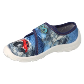 Befado Children's Slippers 974y507 Blue Car Application bleu 1