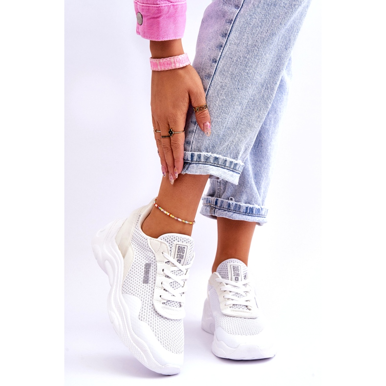 Chaussures de sport en tissu pour femme Système de mousse à mémoire de forme Big Star LL274A064 Blanc 1