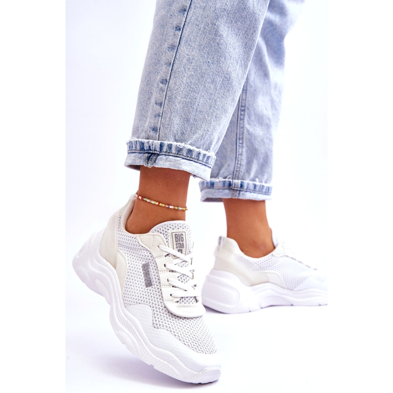 Chaussures de sport en tissu pour femme Système de mousse à mémoire de forme Big Star LL274A064 Blanc 3