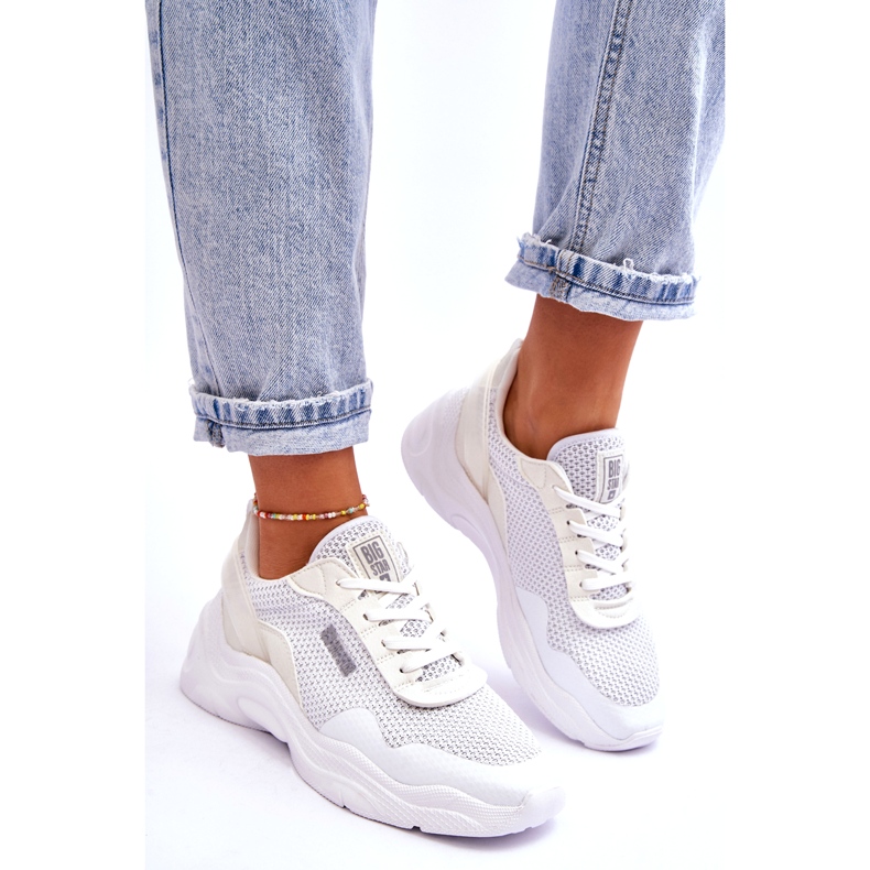 Chaussures de sport en tissu pour femme Système de mousse à mémoire de forme Big Star LL274A064 Blanc blanche 5