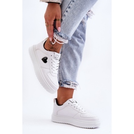 FJ1 Chaussures De Sport Classiques Avec Coeur Noir Et Blanc Amore blanche 2