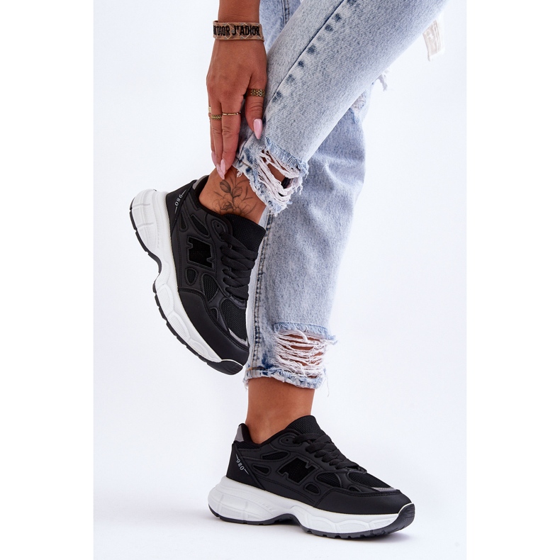 FG2 Chaussures de sport à la mode pour femmes avec filet Venise noire 1