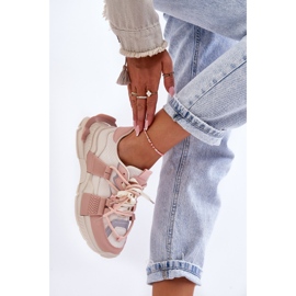 PS1 Chaussures de sport à lacets à la mode pour femmes Beige-Rose Chillout! 2 PS1 Chaussures de sport à lacets à la mode pour femmes Beige-Rose Chillout! 2