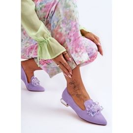 PS1 Mocassins Femme Talons Plats Ornés Violet Sloane 2 PS1 Mocassins Femme Talons Plats Ornés Violet Sloane 2