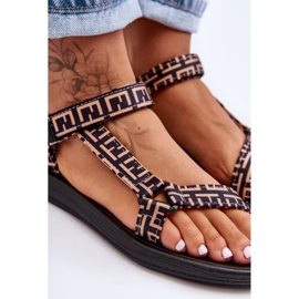 Sandales De Sport En Satin Pour Femme Victory Noir Et Beige 2