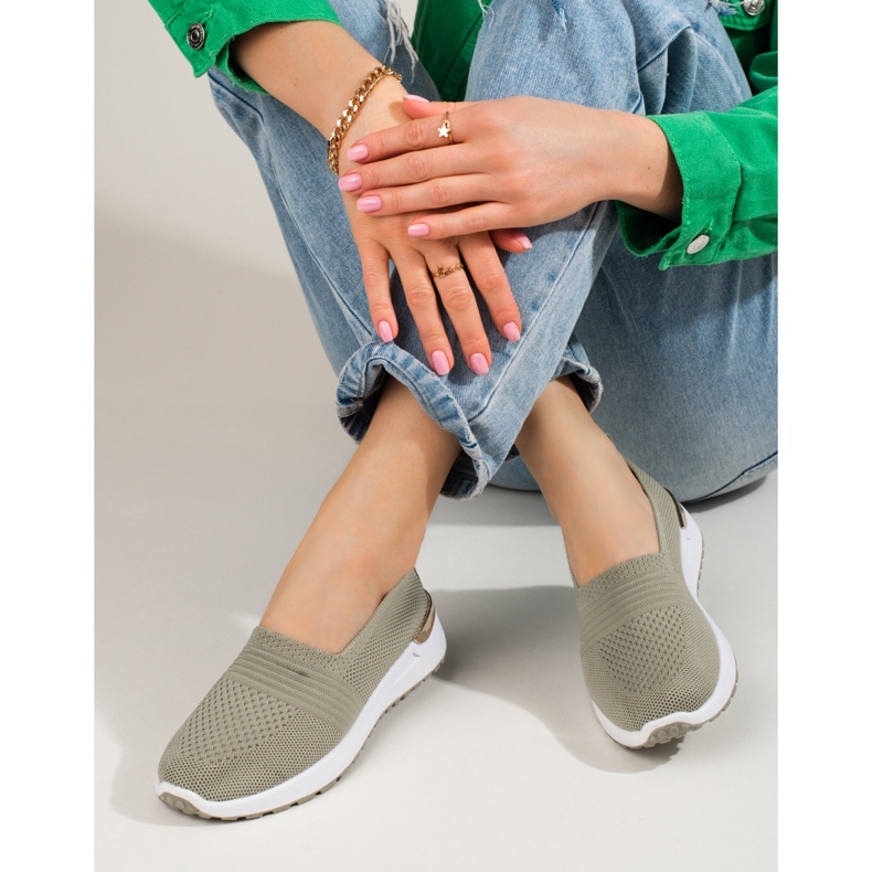 Baskets femme ajourées Shelovet vert 2