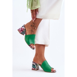 Lewski Shoes Chaussures Leski en cuir à talons hauts pour femmes 3209/K Vert 1