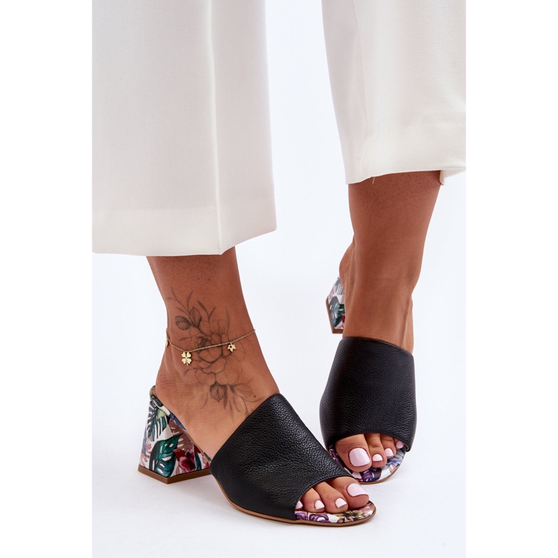 Lewski Shoes Chaussures Leski en cuir à talons hauts pour femmes 3209/K Noir le noir 2